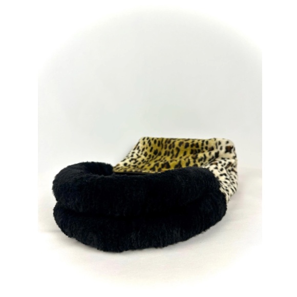 Vintage 1990’s Esprit Leopard Faux Fur Top Handle Mini Clutch Handbag - Picture 5 of 10